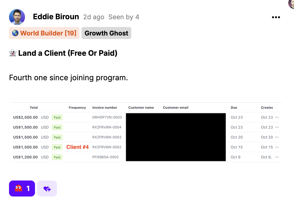 Eddie Biroun — client #4